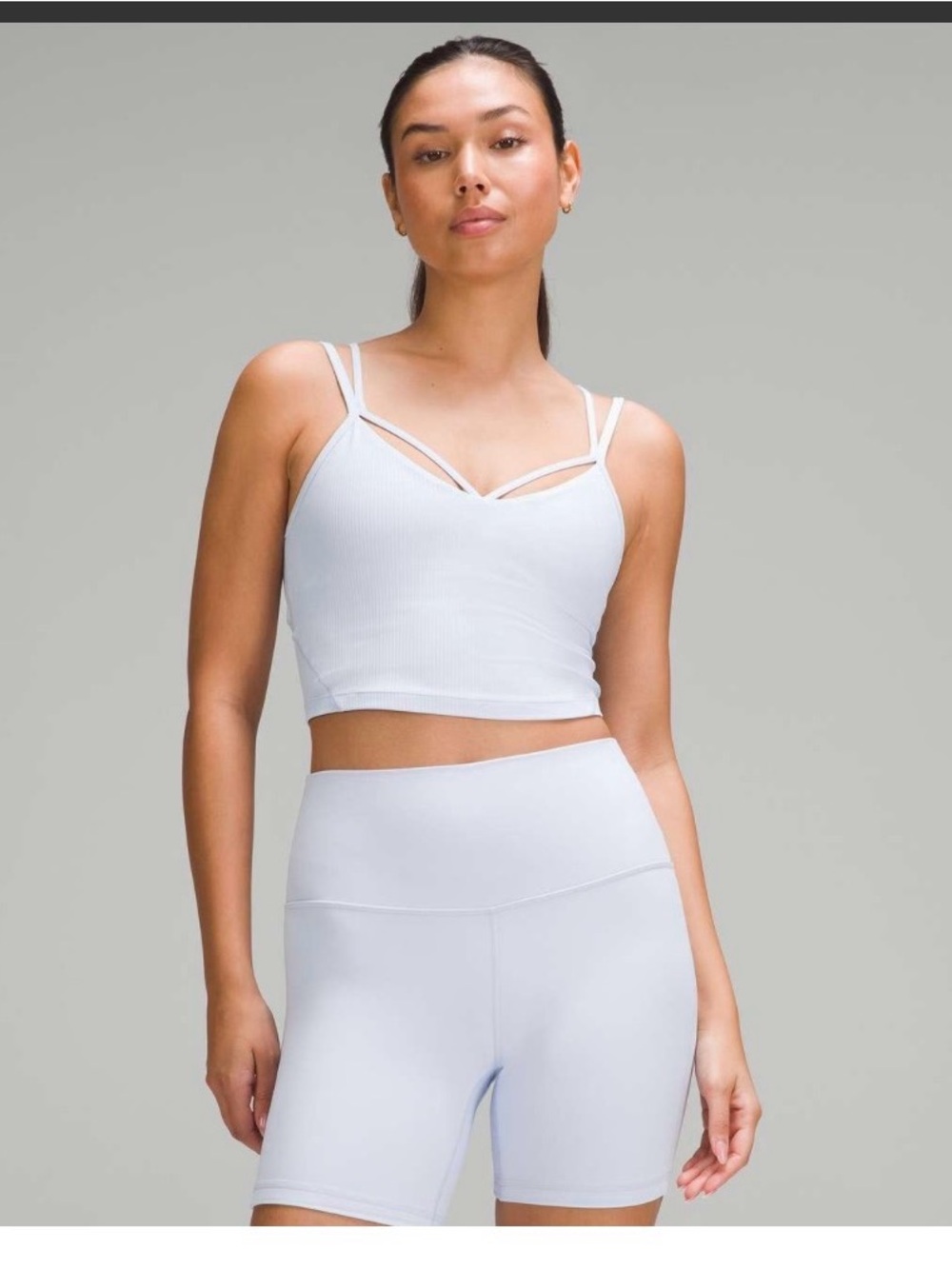 lululemon athletica Align Light Blue Strappy Ribbed Crop Brami